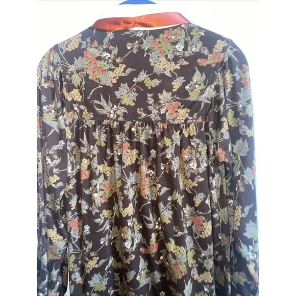 Vintage Leslie Fay Floral Paisley 70s Dress prairie peasant Lagen Cottage Hippie - Picture 9 of 14